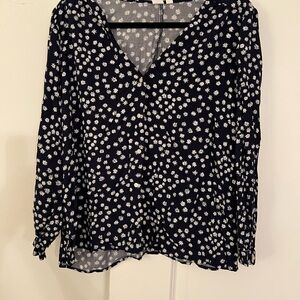 GAP Navy Floral Blouse
